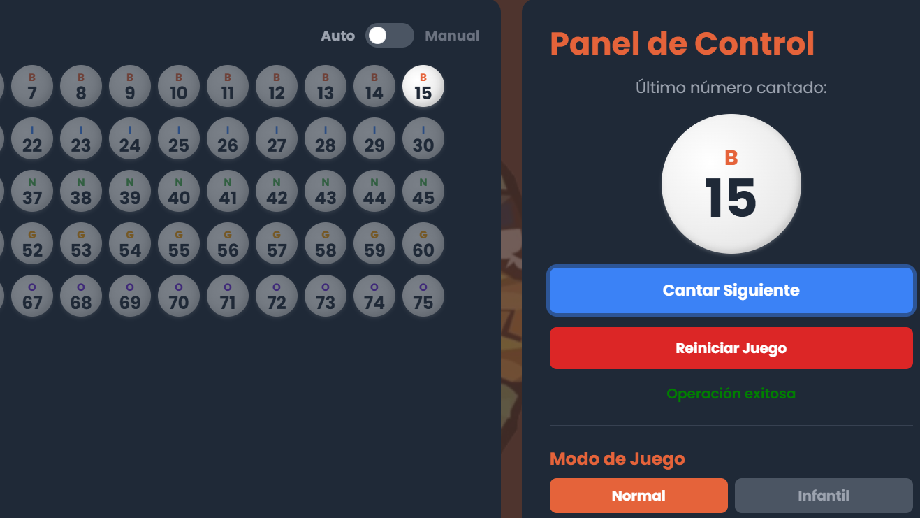 Screenshot del Ecosistema Bingo